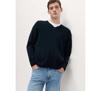 M&S Pure Lambswool V-Neck Jumper Dark Navy