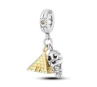 M&S Pyramid Mummy Charm Egyptian Mum Egypt Charm Bead Pendant, 925 Sterling Silver Dangle Charm, Compatible With Pandora & European Bracelet …