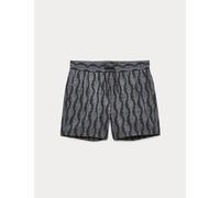 M&S Quick Dry Printed Swim Shorts Black Mix