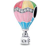 M&S Rainbow Balloon Charm Pride Colourful Enamel Box Carrying Charm Bead Pendant, 925 Sterling Silver Dangle Charm, Compatible With Pandora & European Bracelet …