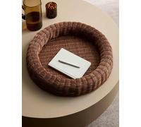 M&S Rattan Large Round Coffee Table Tray Brown