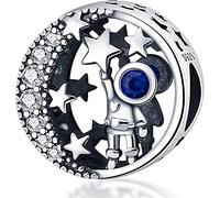 M&S Reach For The Stars Charm Astronaut Spaceman Charm Bead Pendant, 925 Sterling Silver Dangle Charm, Compatible With Pandora & European Bracelet