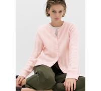 M&S Ribbed Crew Neck Cardigan Pale Pink