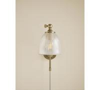 M&S Ribbed Plug In Wall Light Antique Brass