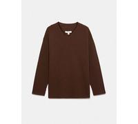 M&S Ribbed V-Neck Longline Jumper Conker