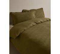 M&S Sateen Seersucker Checkerboard Bedding Set Moss