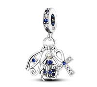 M&S Scarab Cross Charm Beetle Evil Eye Protection Charm Bead Pendant, 925 Sterling Silver Dangle Charm, Compatible With Pandora & European Bracelet