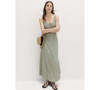 M&S Scoop Neck Midaxi Slip Dress with Linen Light Khaki