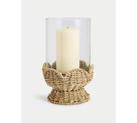 M&S Seagrass Scallop Edge Hurricane Lantern Natural
