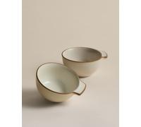 M&S Set of 2 Picky Bits Small Handle Bowls Natural
