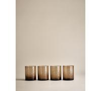 M&S Set of 4 Hammered Tumblers Brown