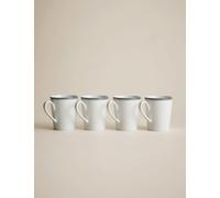 M&S Set of 4 Maxim Rim Mugs Black Mix