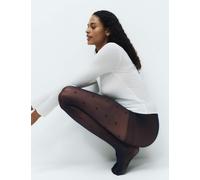 M&S Sheer Spot Tights Navy