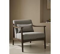 M&S Sherwood Dark Oak Chenille Accent Chair - Grey, Grey