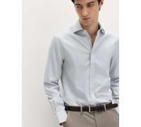 M&S Slim Fit Ultimate Non Iron Pure Cotton Textured Shirt Silver Grey