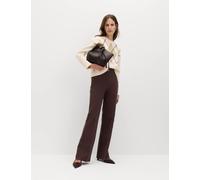 M&S Slim Side Zip Flared Trousers Bitter Chocolate