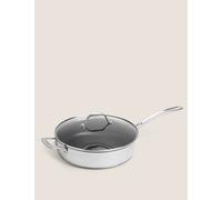 M&S Stainless Steel 28cm Large Non-Stick Sauté Pan Silver