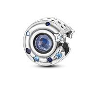 M&S Star Galaxy Charm Sapphire Blue Cosmic Night Sky Charm Bead Pendant, 925 Sterling Silver Dangle Charm, Compatible With Pandora & European Bracelet …