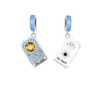 M&S Sterling Silver Tarot Card Charm - The Sun, The Moon, Love Heart - Compatible With Pandora, Biagi, Troll Bracelet & Necklace