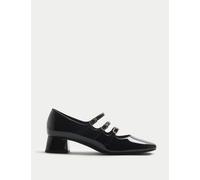 M&S Strappy Block Heel Mary Jane Shoes Black