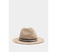 M&S Striped Band Broad Brim Hat Natural Mix