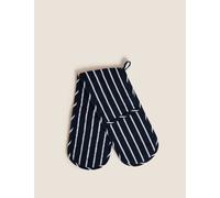 M&S Striped Double Oven Glove Navy