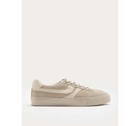 M&S Suede Lace Up Trainers Stone