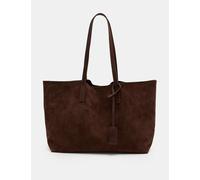 M&S Suede Tote Bag Chocolate