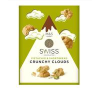 M&S Swiss Chocolatier Pistachio & Shortbread Crunchy Clouds, Premium White Chocolate Confection Pack of 2x