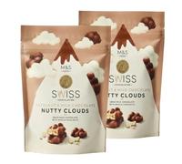 M&S Swiss Hazelnut & Milk Chocolate Nutty Clouds 140g (2 Pack) Premium Chocolate with Hazelnut Crunchy Chocolate Bites