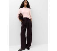M&S Textured Crew Neck Jumper Pale Pink