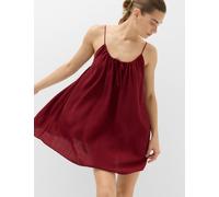 M&S Tie Front Strappy Mini Slip Dress Dark Red