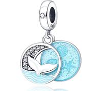 M&S Whale Charm Dolphin Mermaid Tail Ocean Sea Blue Charm Bead Pendant, 925 Sterling Silver Dangle Charm, Compatible With Pandora & European Bracelet …