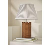 M&S Wicker Scalloped Table Lamp Natural