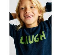 M&S x Bella Freud Merino Wool Rich 'Laugh' Jumper (2-10 Yrs) Midnight Navy
