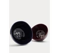 M&S x Bella Freud Set of 2 Ceramic Enjoy Slogan Nibble Bowls Multi