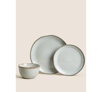 M&S X Fired Earth 12 Piece Stoneware Dinner Set Natural