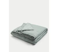 M&S X Fired Earth Cotton with Linen Bedspread - Large - Storm, Dragons Blood,Weald Green,Charcoal,Under The Waves,Storm,Malm