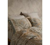 M&S X Fired Earth Pure Cotton Kilm Gauze Jacquard Bedding Set Natural Mix