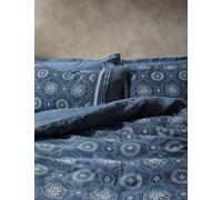M&S X Fired Earth Pure Cotton Kouya Jacquard Bedding Set Carbon Blue