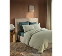 M&S X Fired Earth Pure Cotton Tahoe Matelasse Bedding Set - 5FT - Pale Mint, Pale Mint