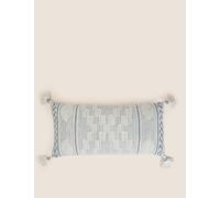 M&S X Fired Earth Seville Amar Large Textured Bolster Cushion Blue Mix