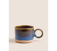 M&S X Fired Earth Stoneware Mug - Blue, Charcoal,Green,Ochre,Blue