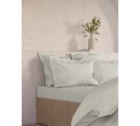 M&S X Fired Earth Washed Cotton Deep Fitted Sheet - 5FT - Garden Folly, Apres Ski,Garden Folly,Camella,Hesper,Charcoal,Weald Green,Malm,Under The Waves,Storm,Dover Cliffs,Dusty Cedar