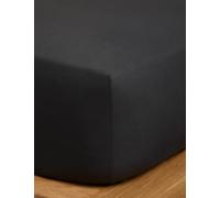 M&S X Fired Earth Washed Cotton Deep Fitted Sheet Charcoal