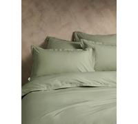 M&S X Fired Earth Washed Cotton Duvet Cover Weald Green