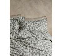 M&S X Fired Earth Washed Cotton Isabelle Printed Bedding Set Weald Green