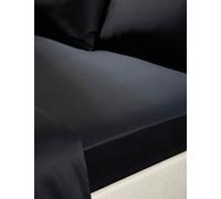 M&S X Kelly Hoppen 500TC Cotton Sateen Deep Fitted Sheet Black