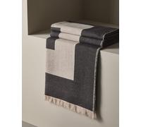 M&S X Kelly Hoppen Border Throw Taupe Mix
