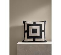M&S X Kelly Hoppen Box Applique Square Cushion Black Mix